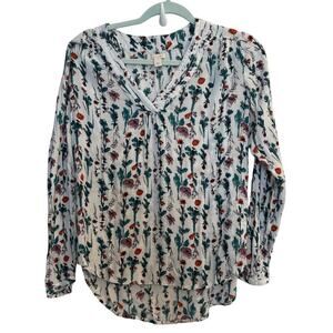 Hinge Size Small S Floral Peasant Boho Flowing Top